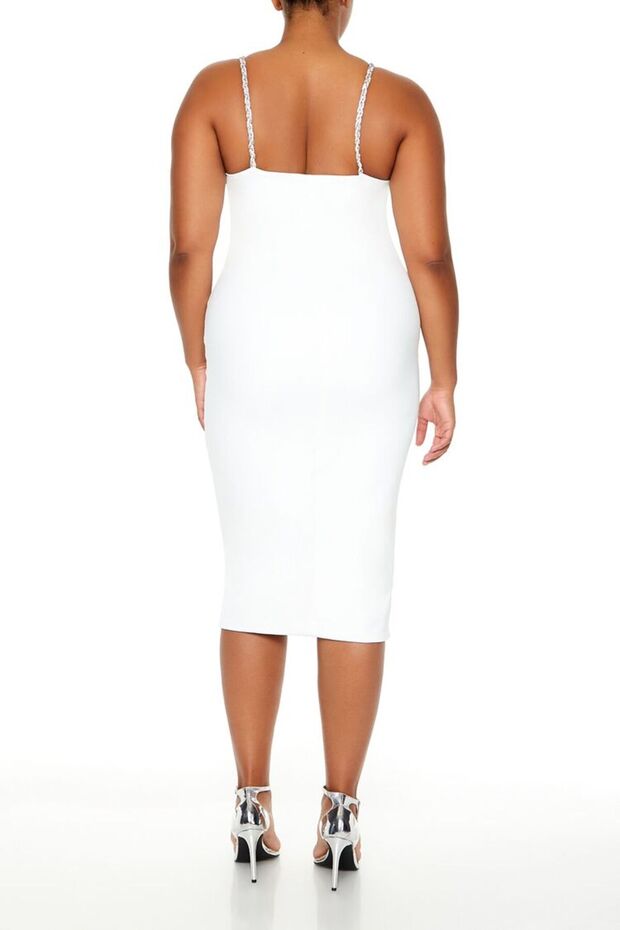 Plus Size Şekillendirici Midi Elbise - 5