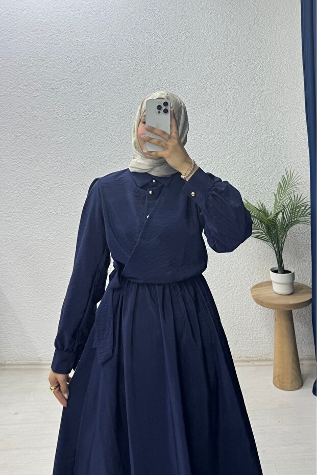 Bağlamalı Elbise - 3