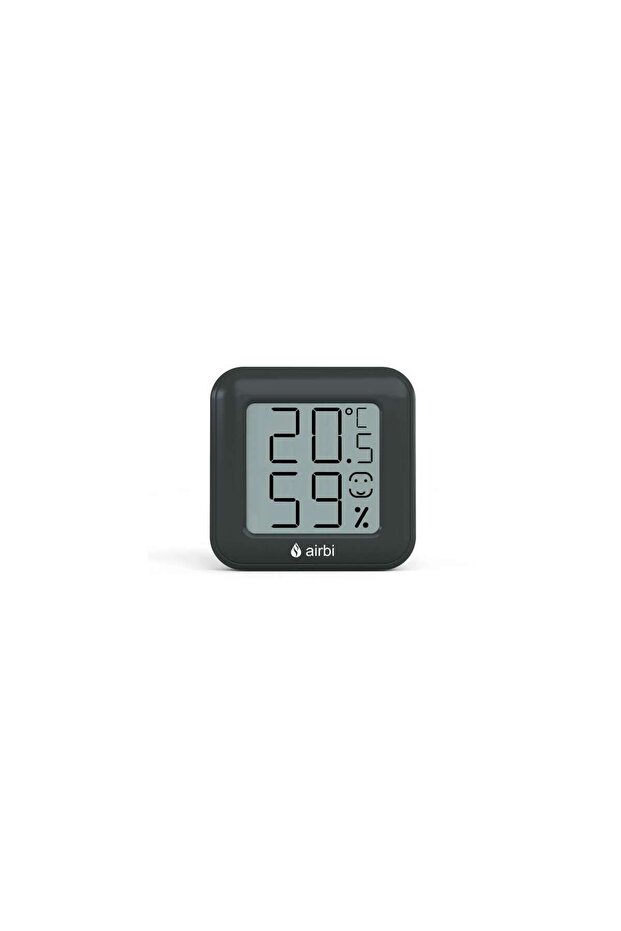 Digital Room Thermometer and Hygrometer with LCD Screen, Memory, Expandable Stand with Magnet, Black - 1