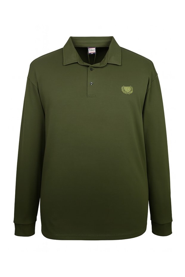 Plus Size Polo Neck Interlock Sweatshirt (Extra Wide Fit)