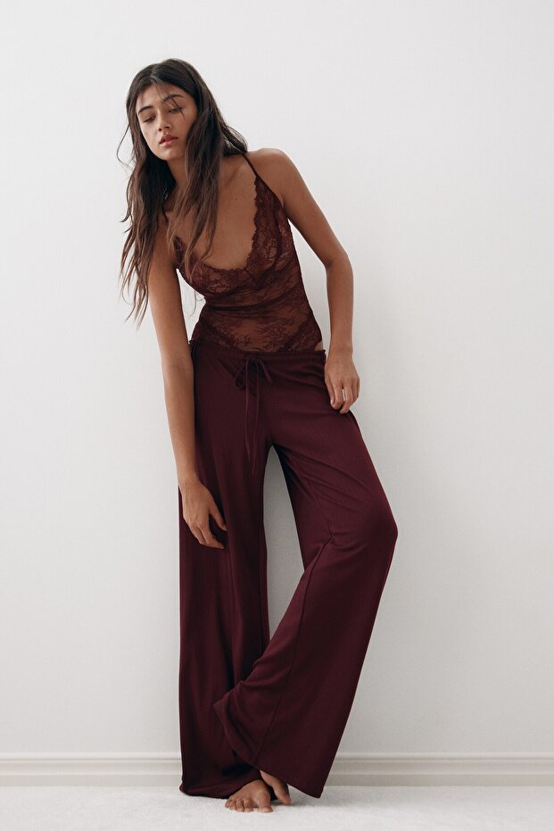 Delik Desenli Pijama Altı - 3