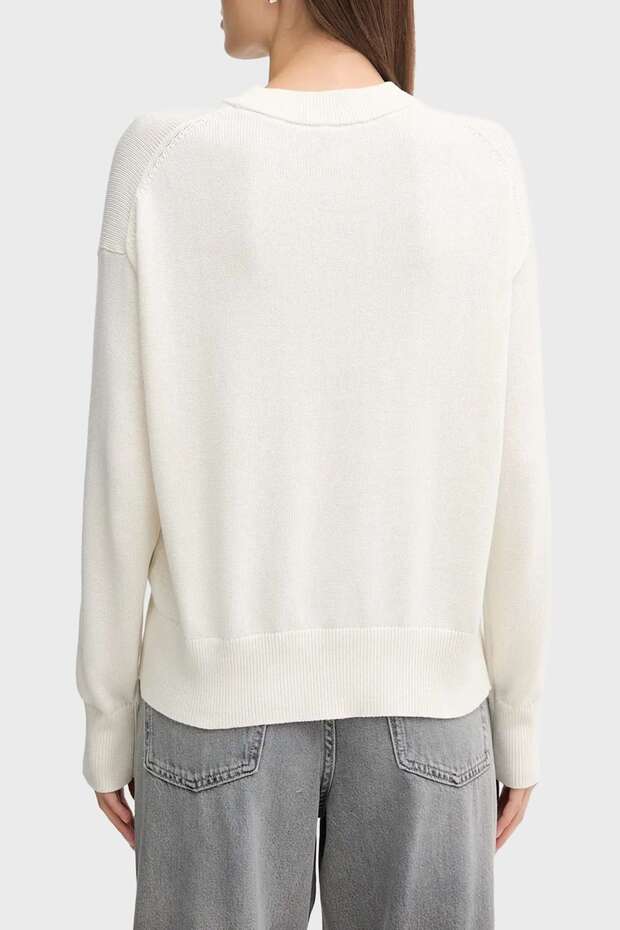 Cotton Graphic Pullover Bej Kadın Kazak - 3