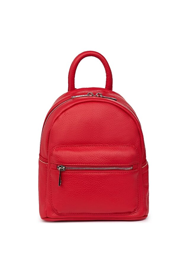 Rafael red leather mini backpack - 2
