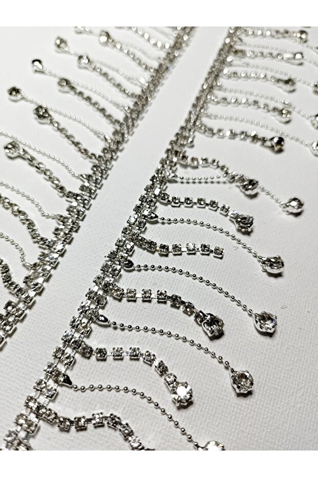 Crystal Jewelled Chain Fringe Strip