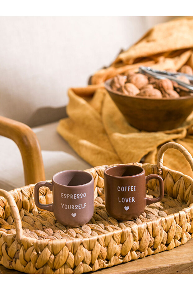 Create Your Style from Uzg Store |   Text Printed Ceramic Mug Set of 2 - 1
