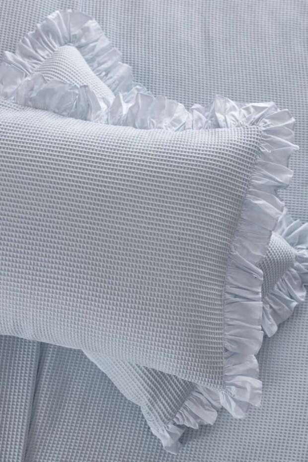 Yeni Sezon Fidelitas Çift Kişilik %100 Pamuk Yatak Örtüsü - Mavi - MAVİ - 5