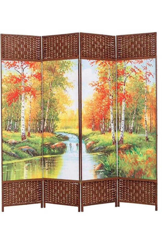 فاصل غرفة قابل للطي مكون من 4 ألواح - 1