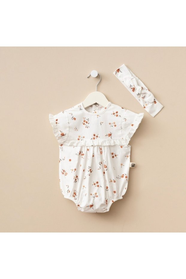 Newborn Baby Girl Cotton Summer Romper Jumpsuit Set Bandana Bottom Snap Baby Set