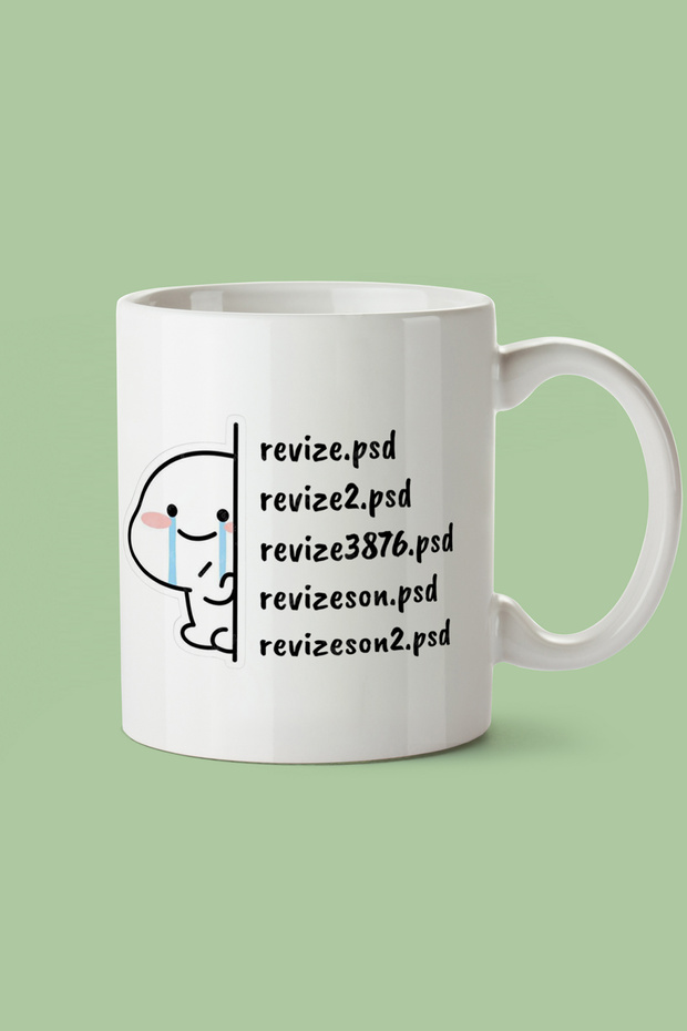 Grafikerler İçin Revize Hediyelik Seramik Kupa Bardak Makinede Yıkanabilir - 5