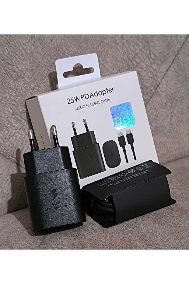 Samsung A73/A53/A33 25w Type-c Sarj Seti / Orijinal Adaptör + Kablo Set 25watt Siyah - 1