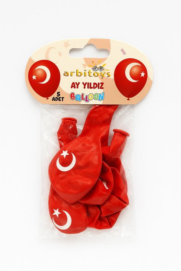 Turkish Flag Balloon Party Supplies (5 Pieces)