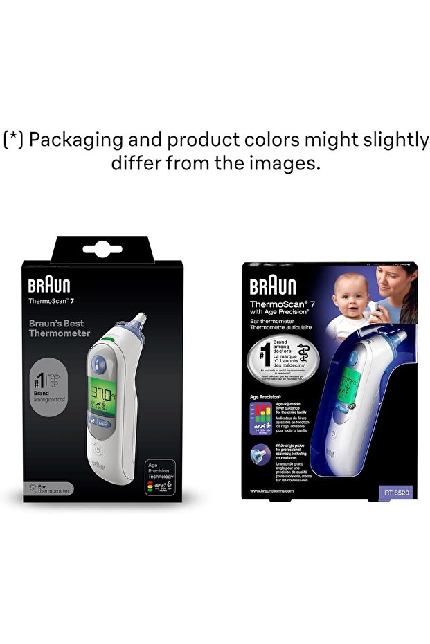 ThermoScan 7, Ear Thermometer, Age Precision with Colour Coding - IRT 6520 White - 7