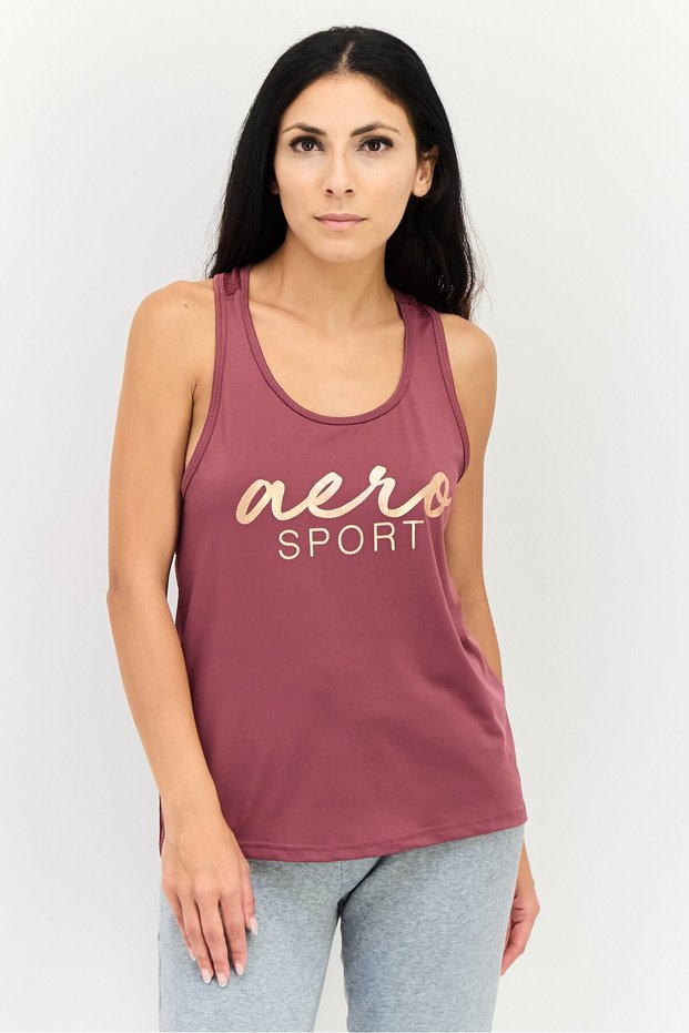 Women Sportswear Fit Sleeveless Training Tank Top, Mauve