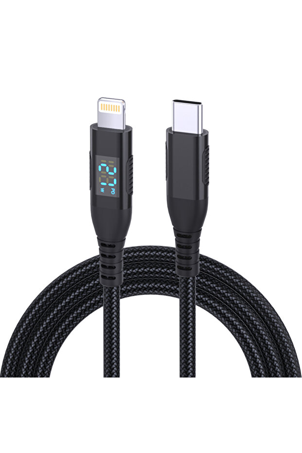 كابل شاحن USB-C إلى Lightning من LAIHONEN بطول 2 متر، قطعة واحدة، أسود، بطول 10 أقدام، مصنوع من النايلون المتين