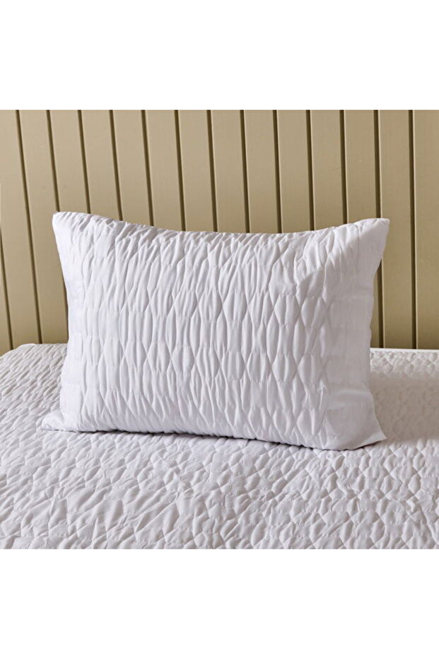 Soft Liquid-Proof Quilted Pillow Mattress - White - 50X70 cm