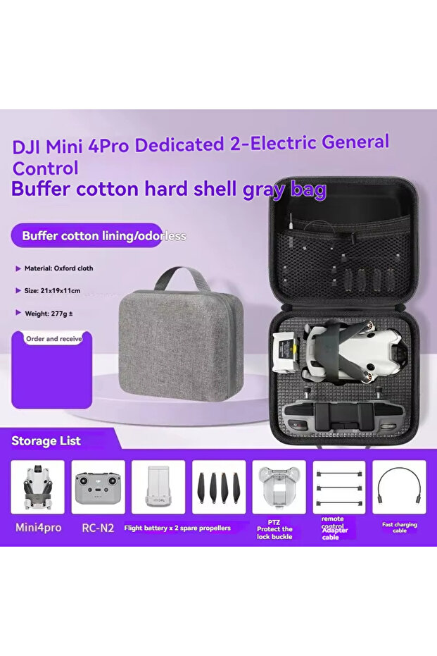 Mini 4 Pro-RC-N2 For DJI Mini 4 Pro RC-N2/RC2 Case, Portable Travel Bag Carrying Case for DJI Mini 4