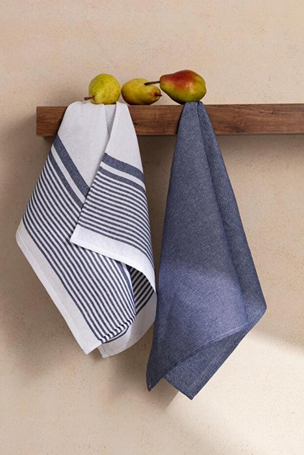 New Season Andre 2-Pack Drying Cloth - White/Dark Blue
