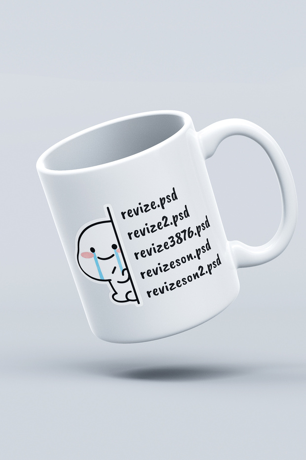 Grafikerler İçin Revize Hediyelik Seramik Kupa Bardak Makinede Yıkanabilir - 4