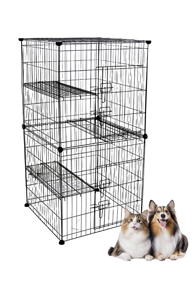 Cat Cage Cat Enclosures Metal Cat Kennels Playpen for 1-2 Cats, Rabbit