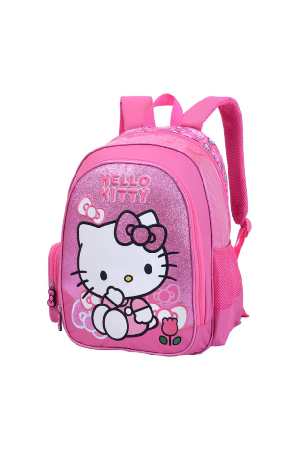 حقيبة ظهر Hello Kitty متعددة الأقسام بسحاب إغلاق وجيب جانبي - 3