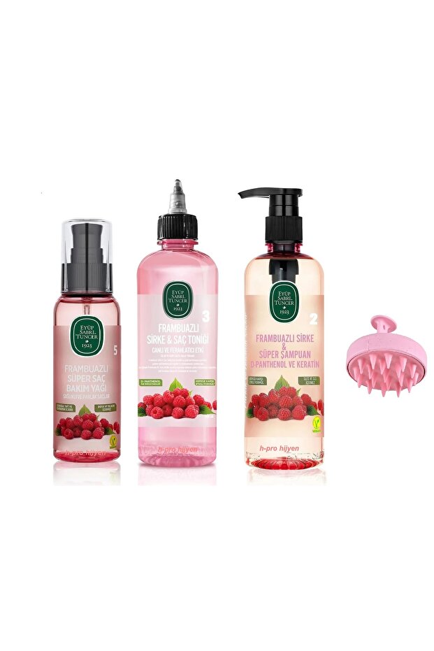 Raspberry Hair Care Oil 100 Ml, Tonic 500ml and Shampoo 500 ml