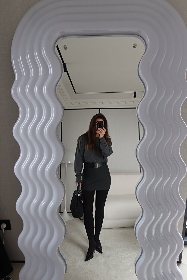 Kalın Kemerli Basic Mini Şort Etek - 1