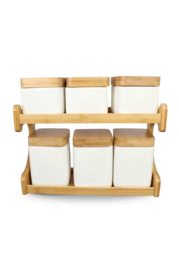 6-piece spice jar set – white - 1