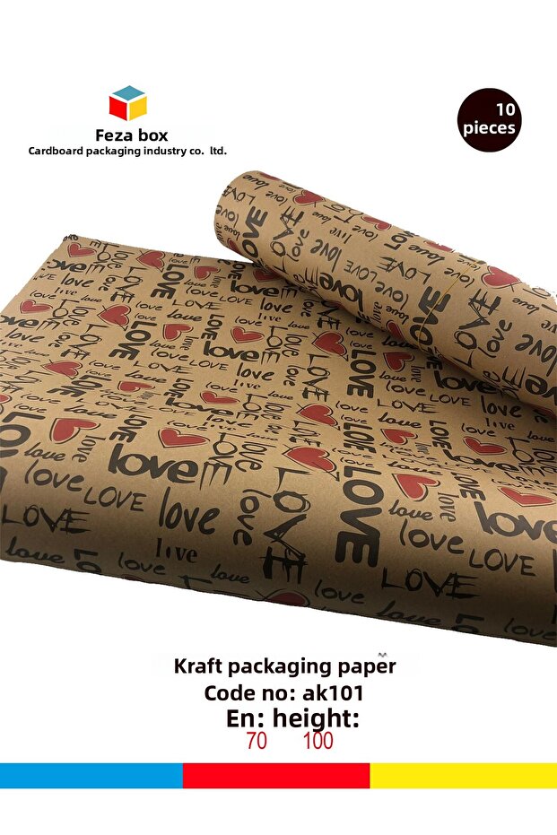 Package Paper Kraft Paper Wrapping Paper Gift Paper New Year's Dowry Packaging Paper 70x100 (10 PCS)