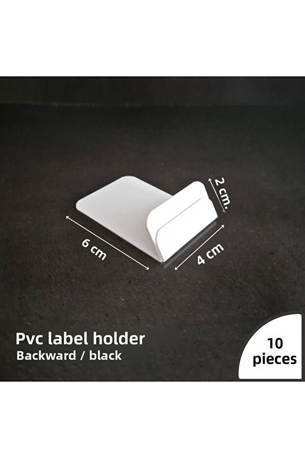 10 Pcs Pvc White Label Holder Stand Backward Facing, Label Holder Apparatus Paper Holder, Display Rack Label Holder
