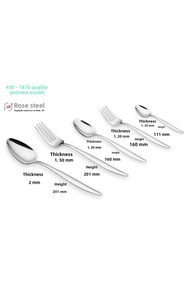30 Piece 6-Person Cutlery Set Pointed Model (Boxed) - 3