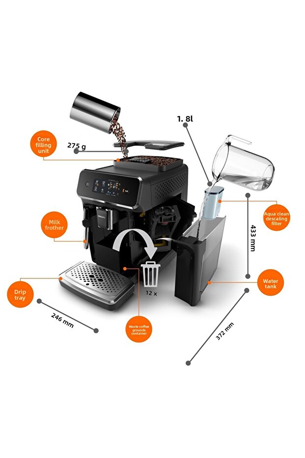 2200 Series Ep2220/10 Fully Automatic Espresso Machine - 2