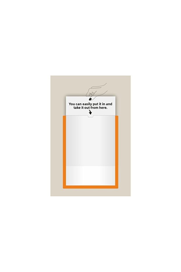 2Pcs A4 Orange Document Certificate Frame Self-Adhesive Easy to Replace Foil - 2