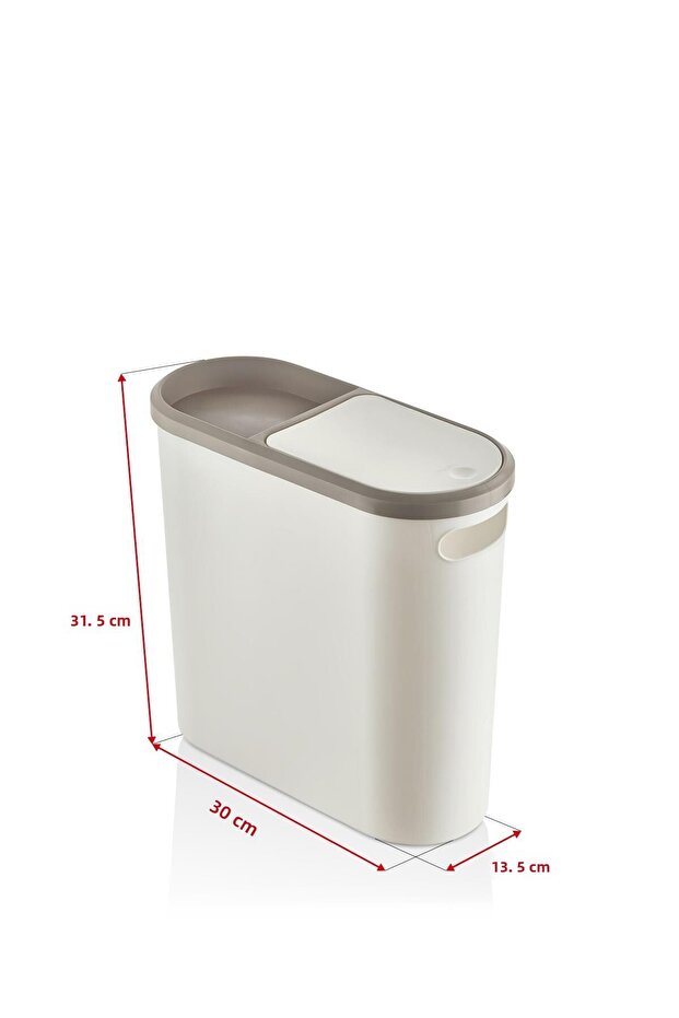 White Lid Wc Paper Trash Can & Office Trash Can 10 Lt - 3