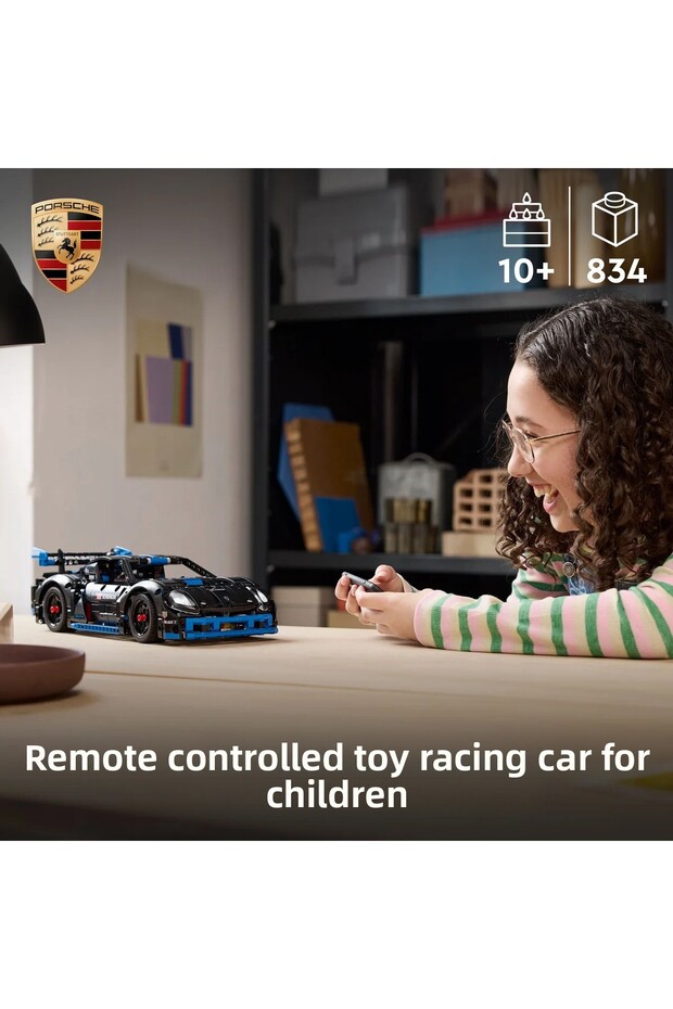 ®   مجموعة بناء سيارة السباق تكنيك بورش GT4 e-Performance 42176 للأطفال فوق سن 10 سنوات (834 P) - 5