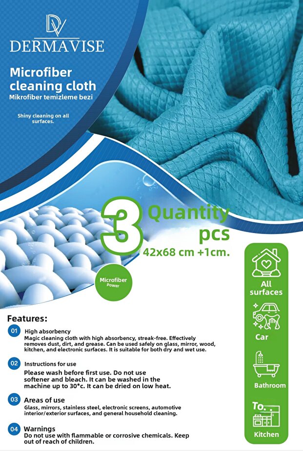 Microfiber 3-Pack Cleaning Cloth - 2