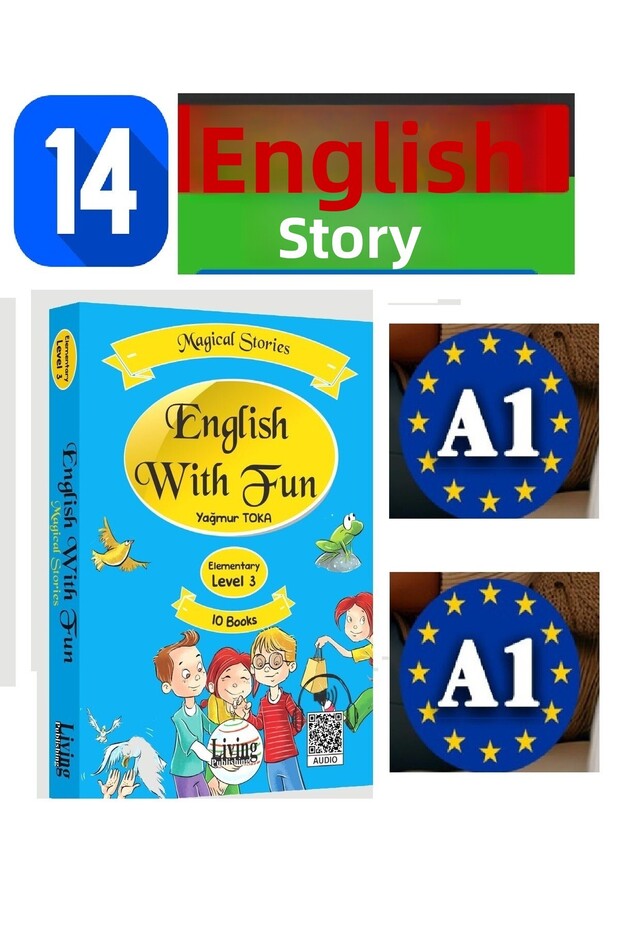 English 14 Story Reading Book 4. 5. 6. 7. Class - Beginner - Intermediate Q.R Coded Set - 1