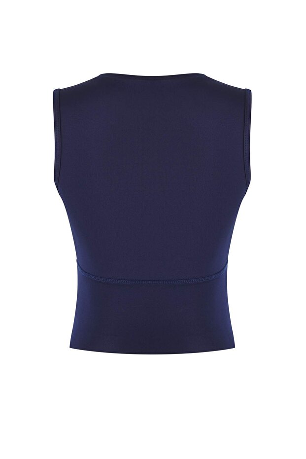 Lacivert Destekli/Şekillendirici Dikişli Örme Spor Sütyeni THMAW26SS00009 - 6