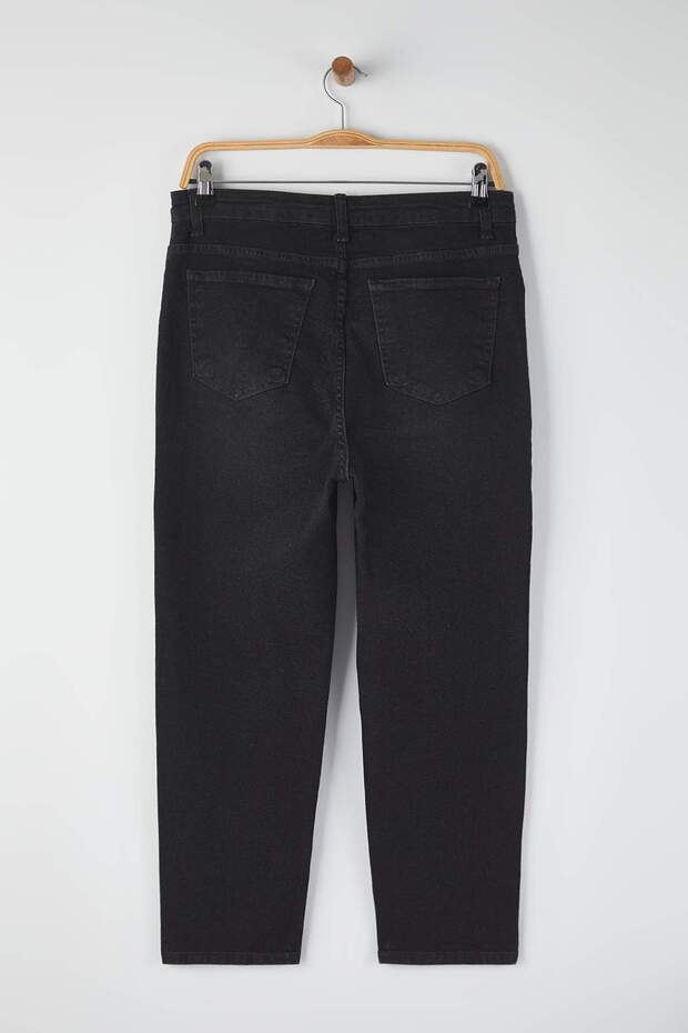 Antrasit Yüksek Bel Esnek Büyük Beden Skinny Jeans TBBAW26CJ00035 - 6
