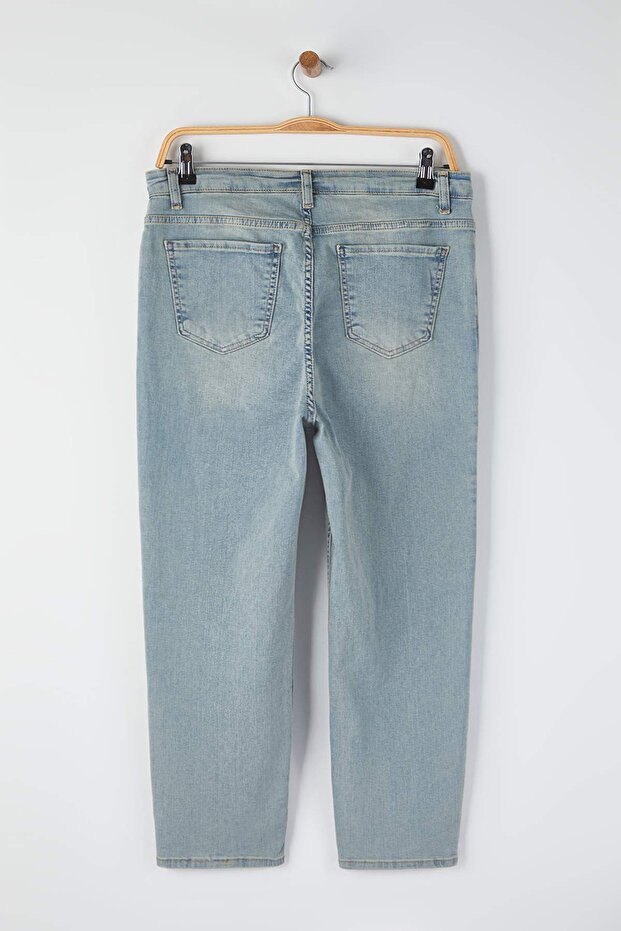 Mavi Yüksek Bel Esnek Büyük Beden Skinny Jeans TBBAW26CJ00035 - 6