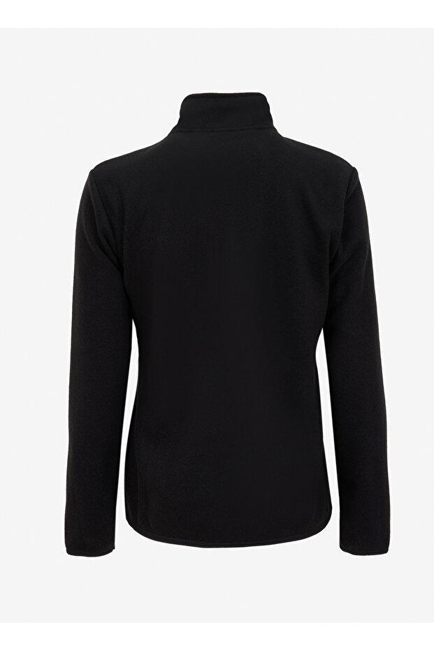 Siyah Kadın Dik Yaka Basic Polar Sweatshırt D4WL-SWT3928 - 2
