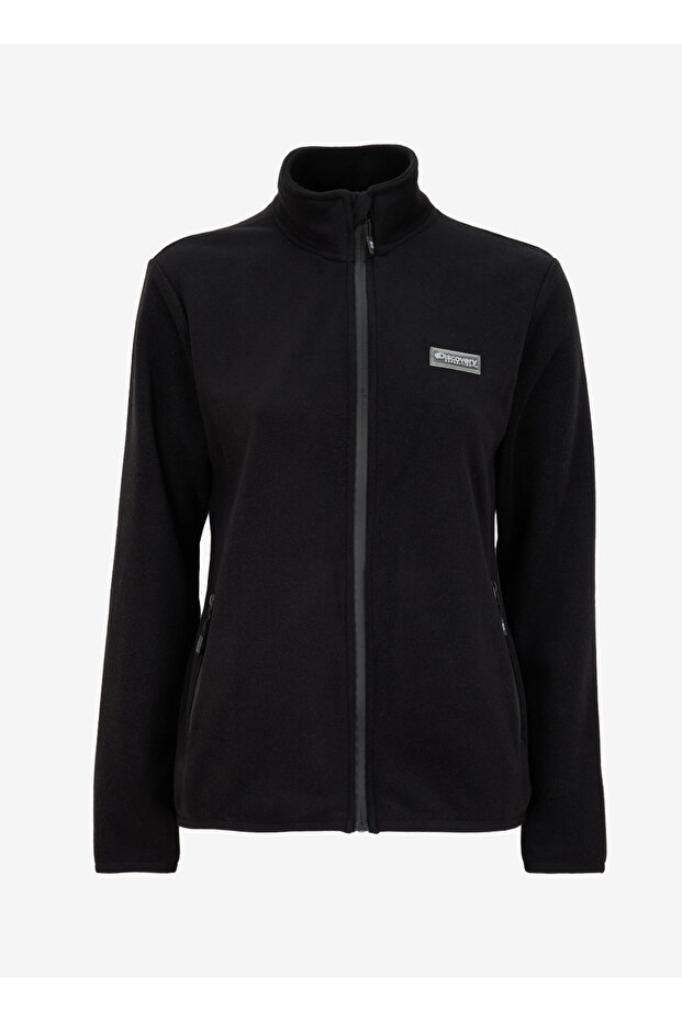 Siyah Kadın Dik Yaka Basic Polar Sweatshırt D4WL-SWT3928 - 1