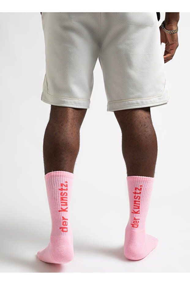 Der Kunstz Pink Printed Unisex Sports & Lifestyle Towel Sole Organic Cotton Socks