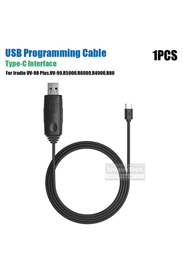 1 قطعة كابل برمجة USB من Iradio UV-98 Plus بواجهة Type-C UV-99 أصلي متوافق مع RT-880 - 1