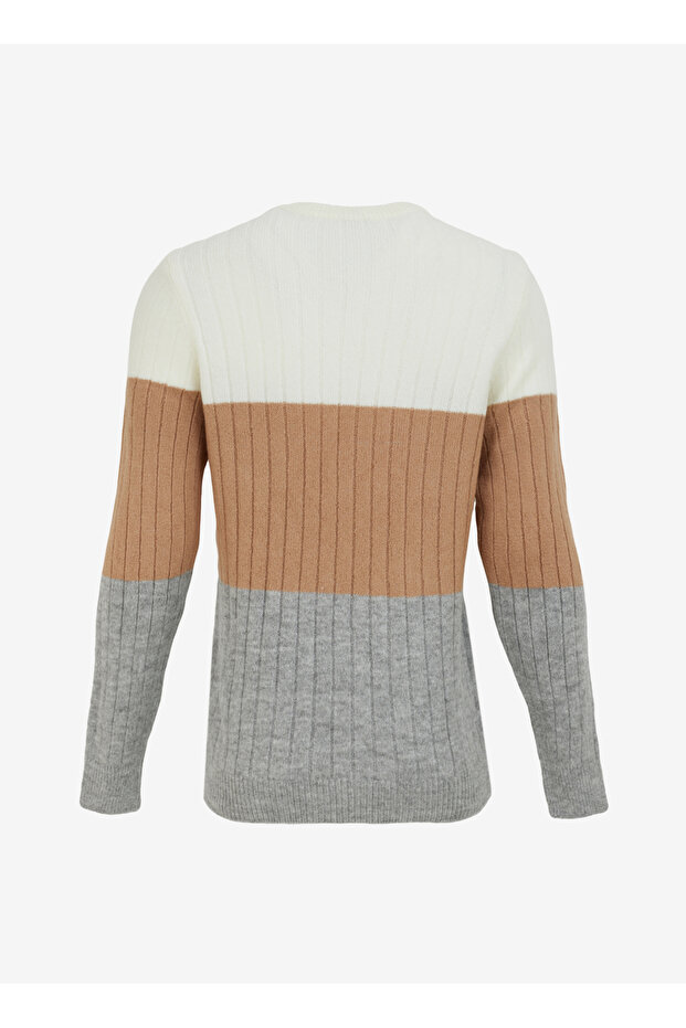 Erkek Ekru Bisiklet Yaka Kazak F4WM-KZK 2597 - 2