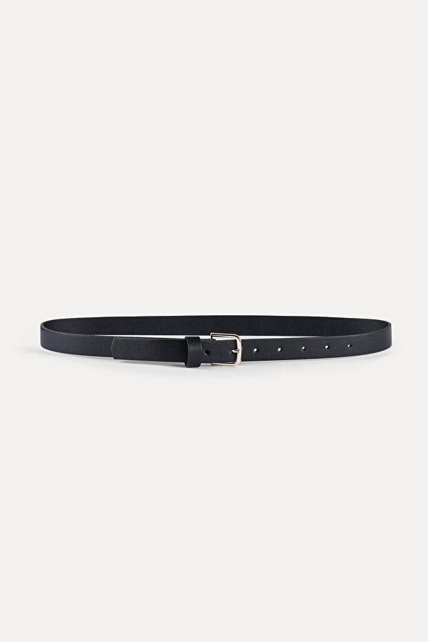 Square Buckle Leather Belt