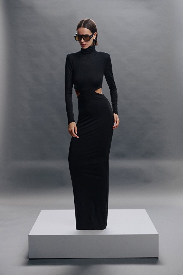 cut-out maxi elbise - 6