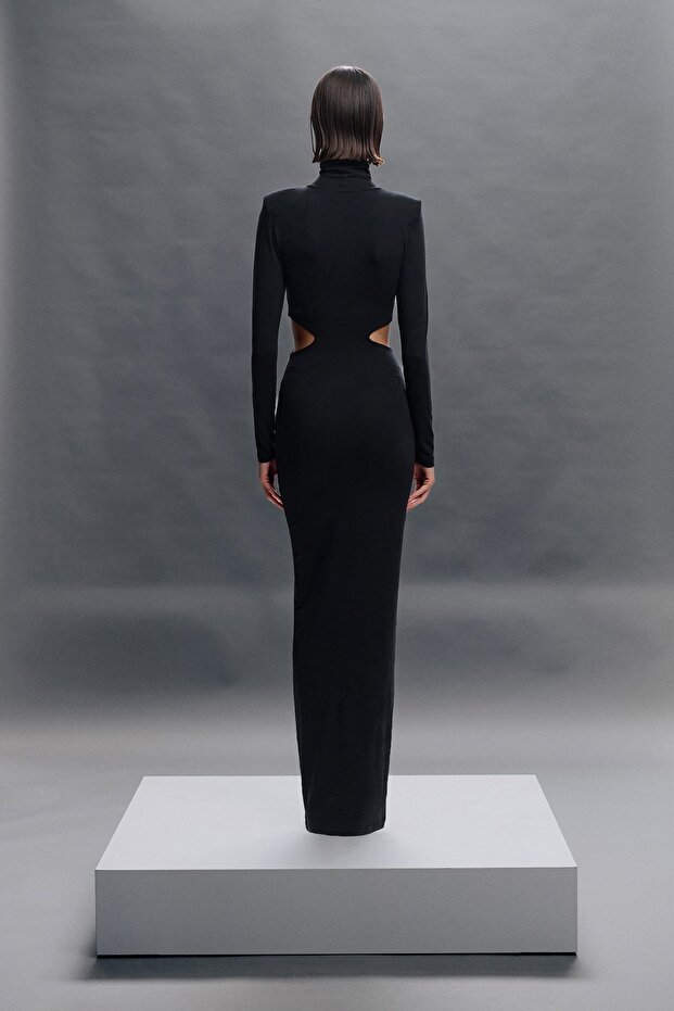 cut-out maxi elbise - 9