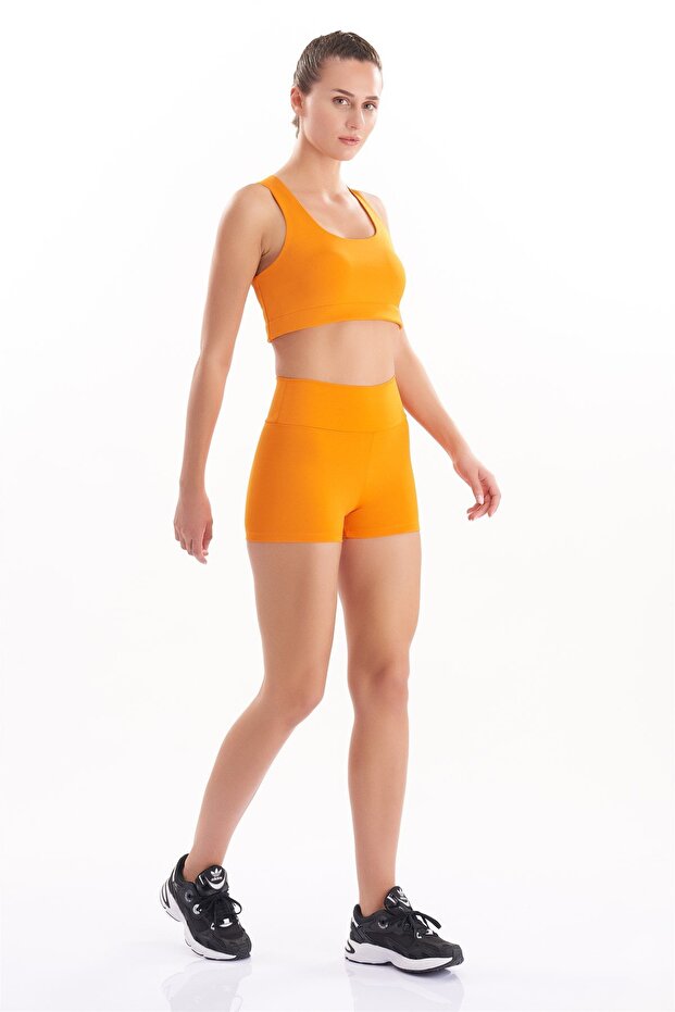 Kadın Mini Spor Şort Tayt Yüksek Bel Sıkılaştırıcı 7400 - 2