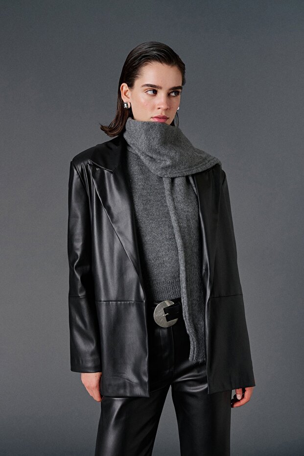 Deri blazer ceket - 3
