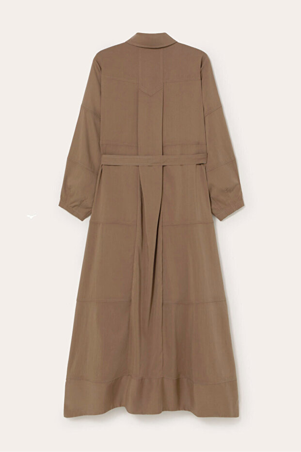 Brown Gömlek Elbise - 5